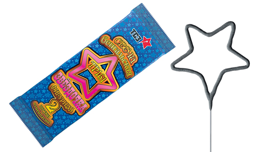  Бенгальские свечи фигурные 2 шт "Звездочка"  в Шебекине